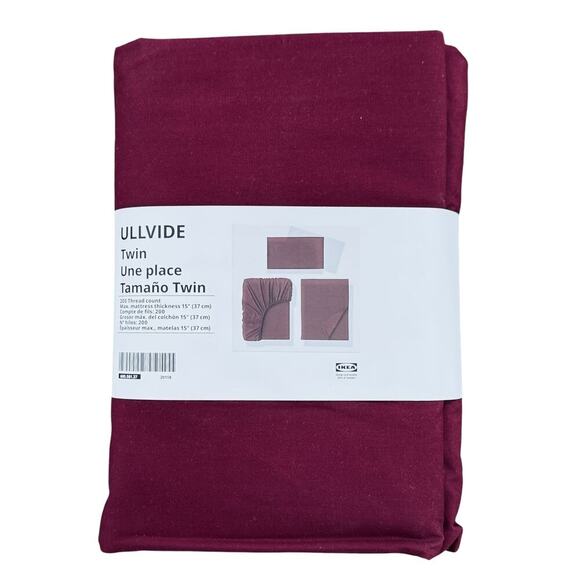 IKEA ULLVIDE Deep Red Twin Sheet Set - Picture 1 of 2